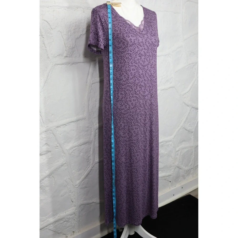 Charter‎ Club Women's Short-Sleeve Floral Nightgown - Dusty Lilac Purple - XS